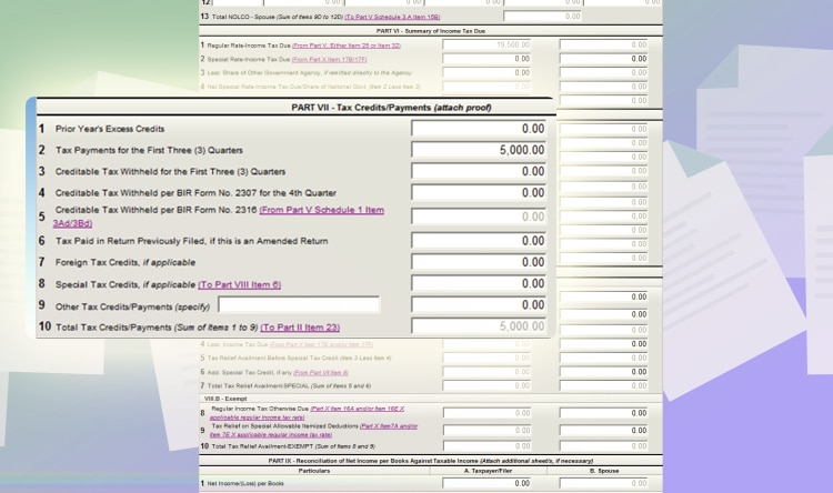 Annual Income Tax - Step 10