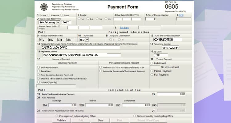 BIR Yearly Registration - Step 02