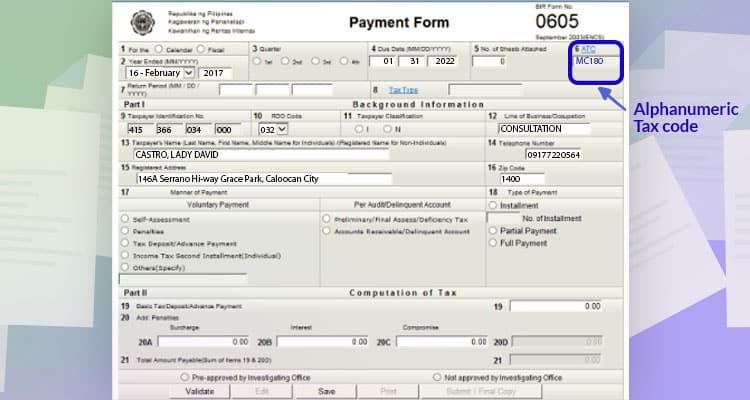 BIR Yearly Registration - Step 03