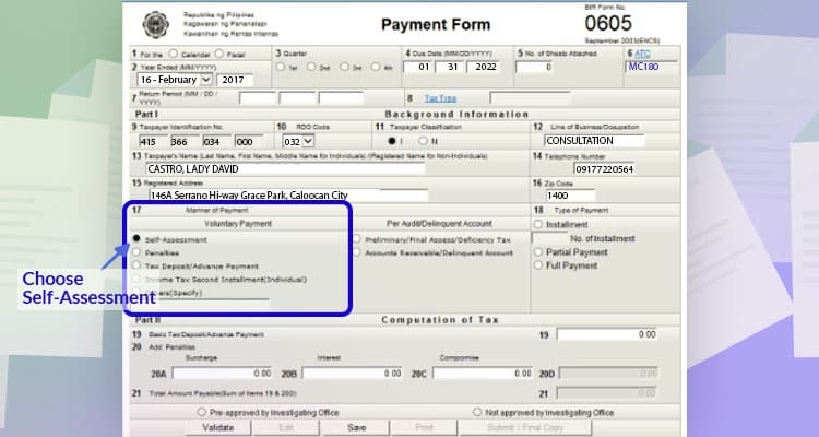 BIR Yearly Registration - Step 05