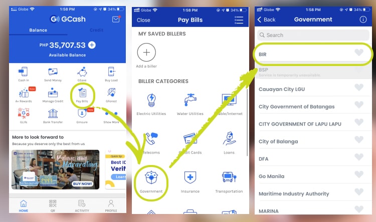 Paying through GCash - Step 01