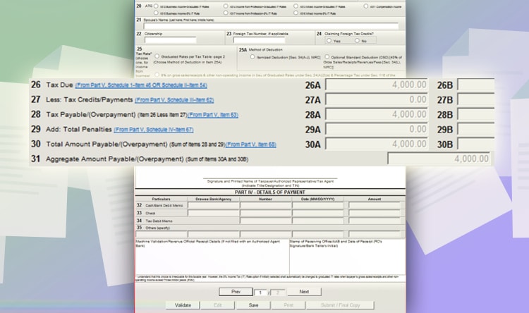 Quarterly Income Tax - 8_ in Lieu of Percentage Taxes - Step 03