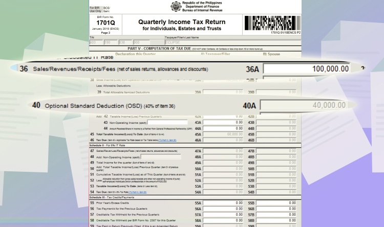 Quarterly Income Tax - Optional Standard Deduction - Step 01