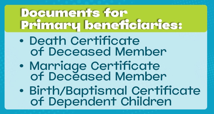 Documents for Primary beneficiaries