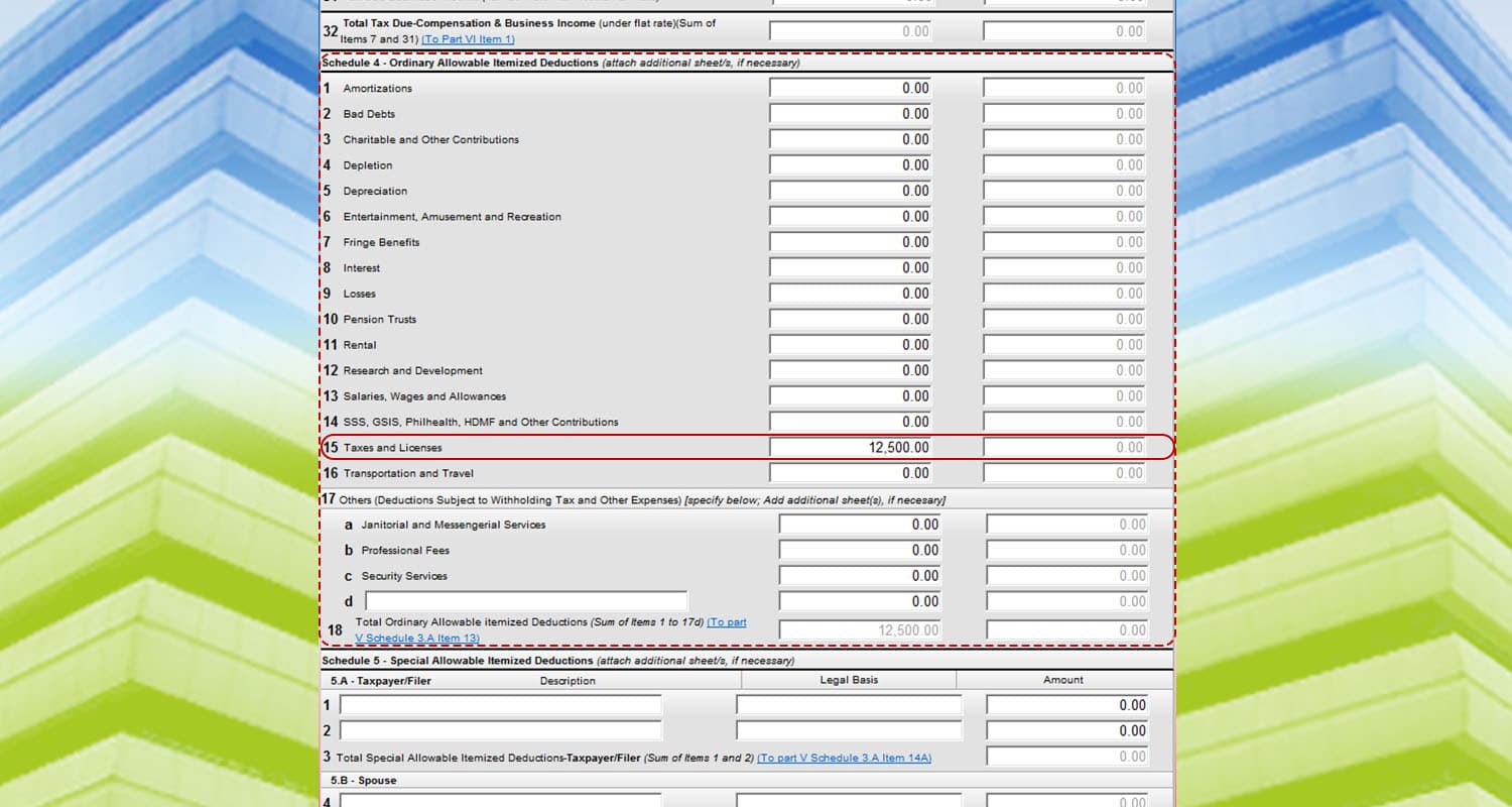 Annual Income Tax - Graduated IT Rates (Itemized Deduction) -chart 2