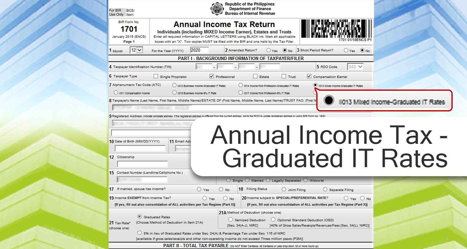 Annual Income Tax - Graduated IT RatesAnnual Income Tax - Graduated IT Rates
