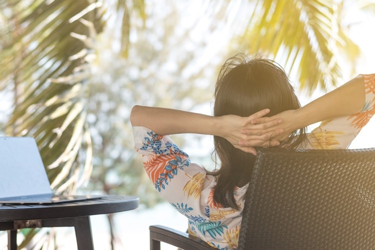 remote worker relaxing