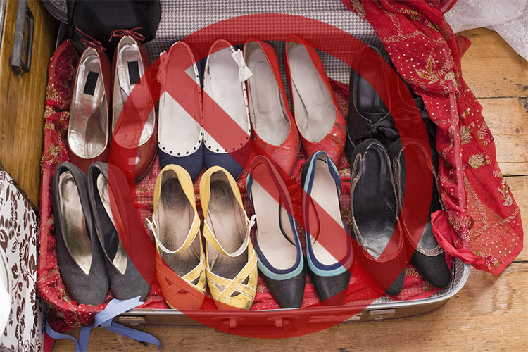 Don’t Cram Too Many Shoes In Your Luggage