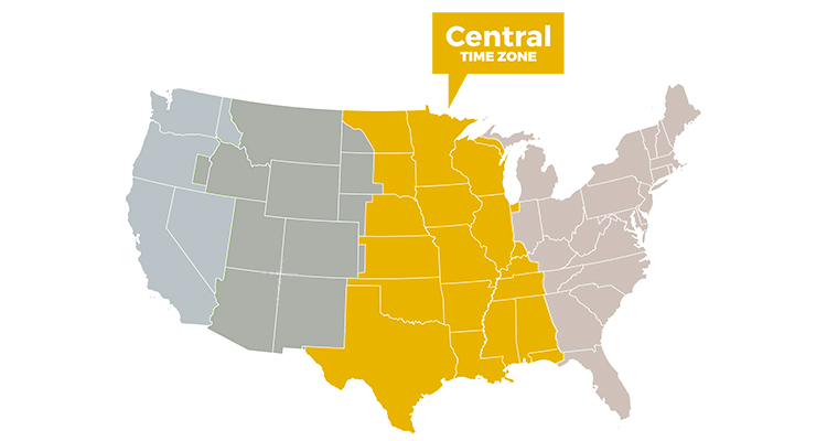 States in Central Standard Time (CST)
