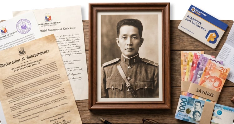 A collage featuring Emilio Aguinaldo and elements of Philippine Independence Day 2026.